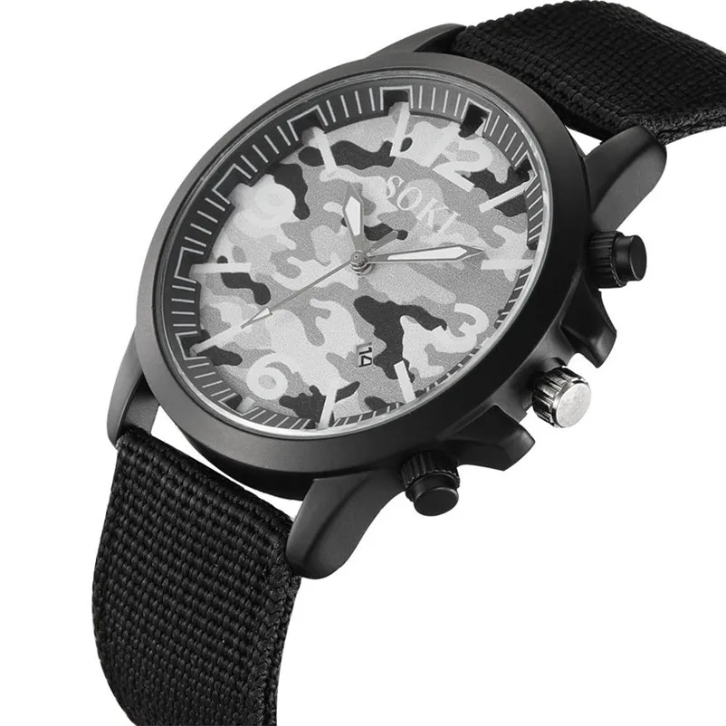 2018 Luxury Fashion Men Watches Nylon strap watch Analog Quartz Round Wrist Watch Watches Hour clock Relogio masculino J21 (1)