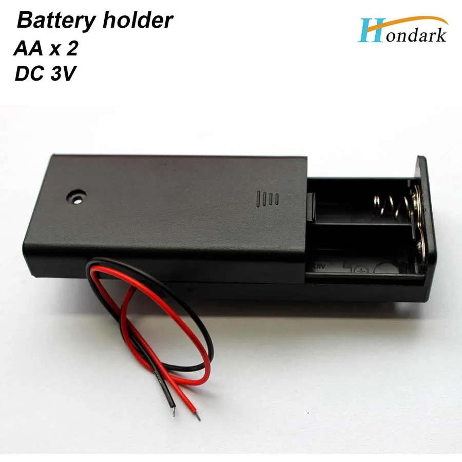 2AA Battery Holder Box Case ON/OFF Switch and Cover for 2AA battery 