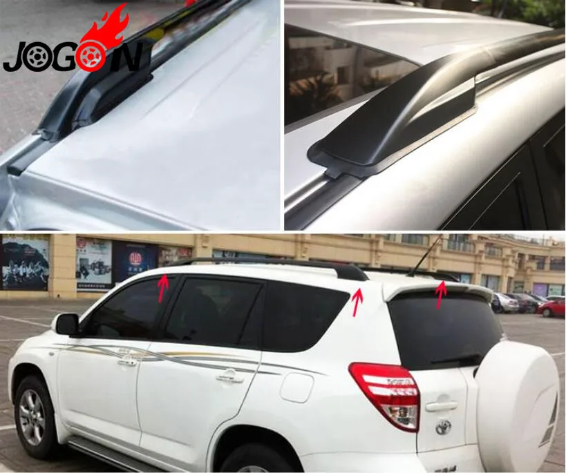 سيارة التصميم 4 قطع أسود ABS حامل سقفي نهاية السكك الحديدية الغطاء الواقي شل لتويوتا RAV4 2006-2012 اكسسوارات
