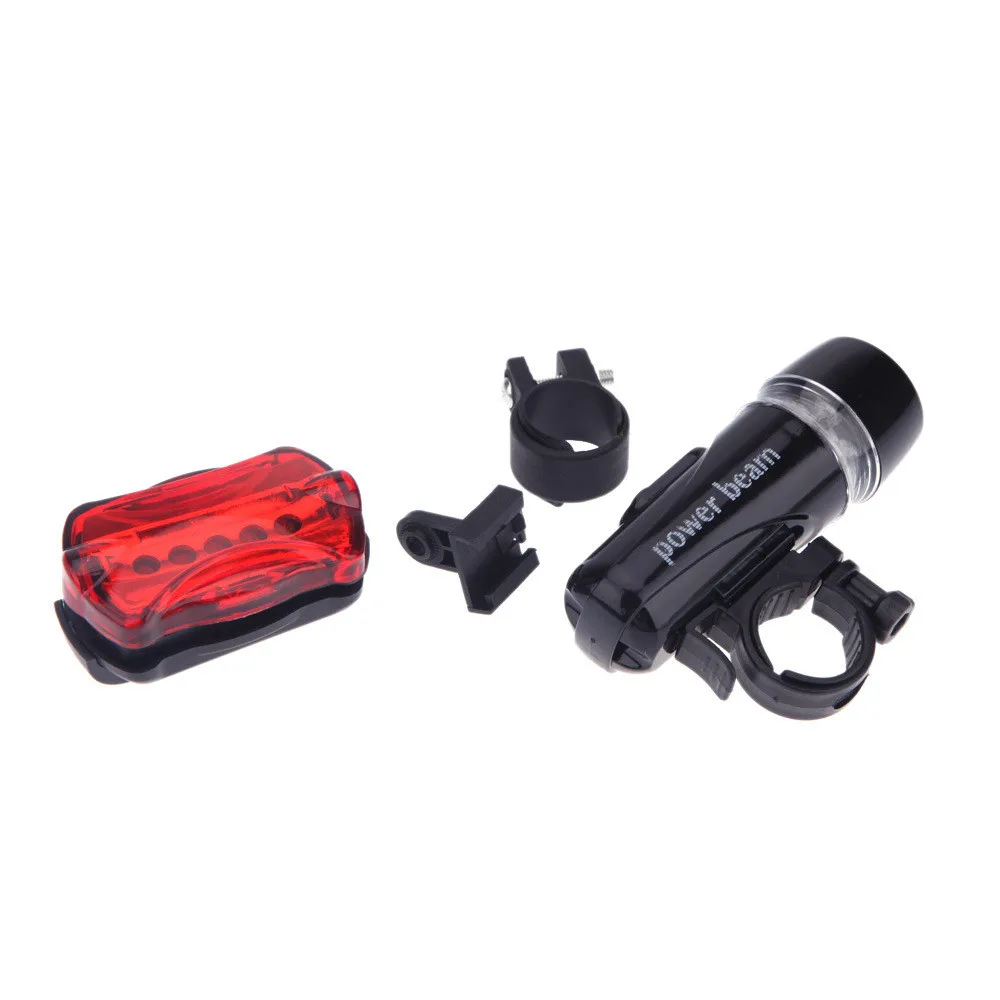 Flash Deal Bicycle Light Super Bright Waterproof 5 LED Lamp Bike Bicycle Front Head Light + Rear Safety Flashlight Set Bike Headlight set 2