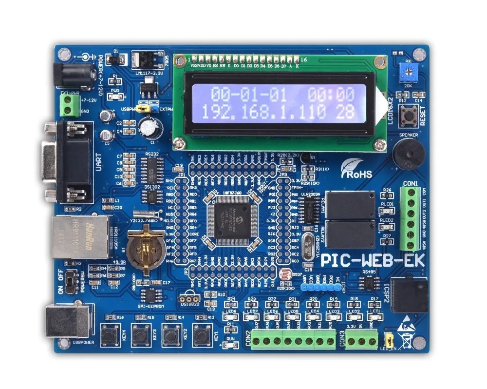 

PIC MCU learning development board Ethernet PIC-WEB-EK PIC18F97J60