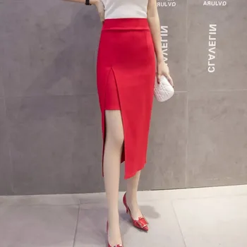

Plus Size XXXL Korean Style Black Package Hip Skirts Irregular Hem Pencil Micro Skirt Sexy Slim Women Bodycon Party Skirts Black