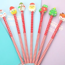 Новые рождественские карандаши с каучуком от производителя, прямые ученики для учебы, канцелярские принадлежности, офисные принадлежности для студентов