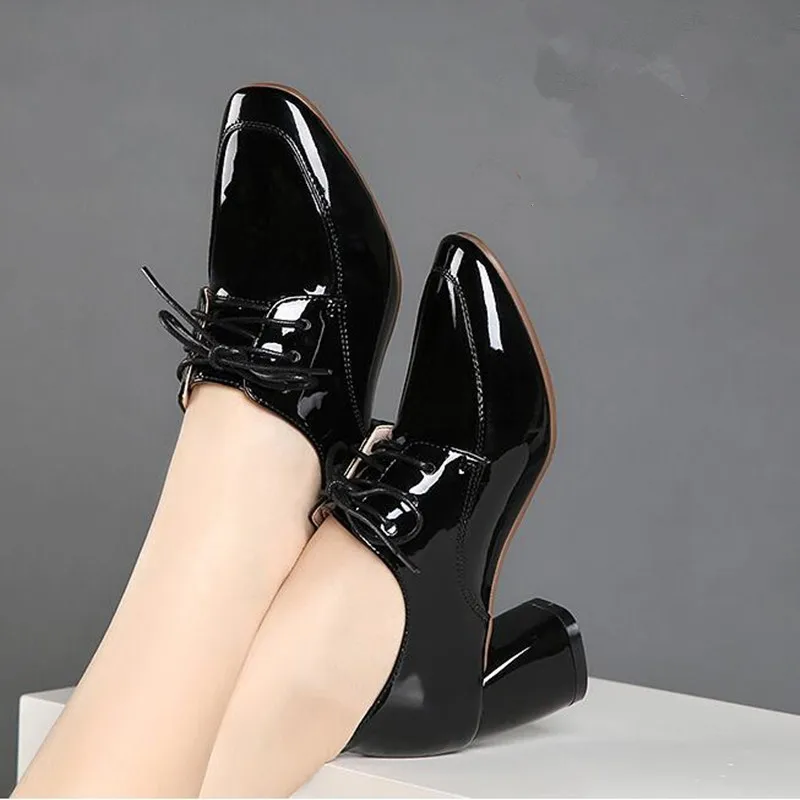 black thick heel