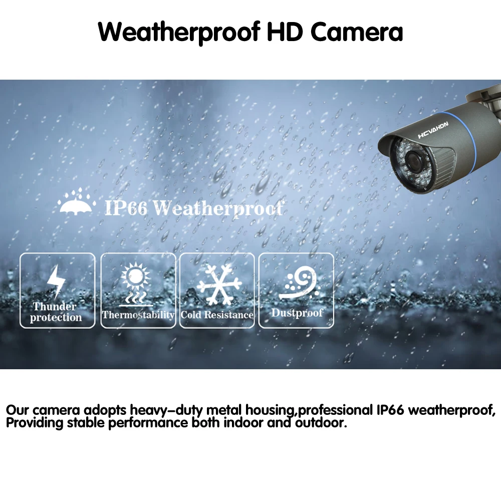 HCVAHDN 8CH 2MP 1080P POE NVR комплект камер видеонаблюдения 2.0MP наружная ip камера