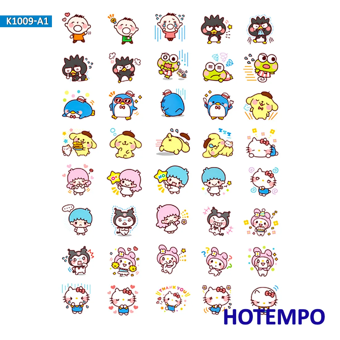 Sanrio Kitty Melody kuromi Pompom Twin Stars Stickers for Children Kids Letter Diary Scrapbooking Stationery Pegatinas Stickers Sanrio Kitty Melody kuromi Pompom Twin Stars Stickers for Children Kids Letter Diary Scrapbooking Stationery Pegatinas Stickers