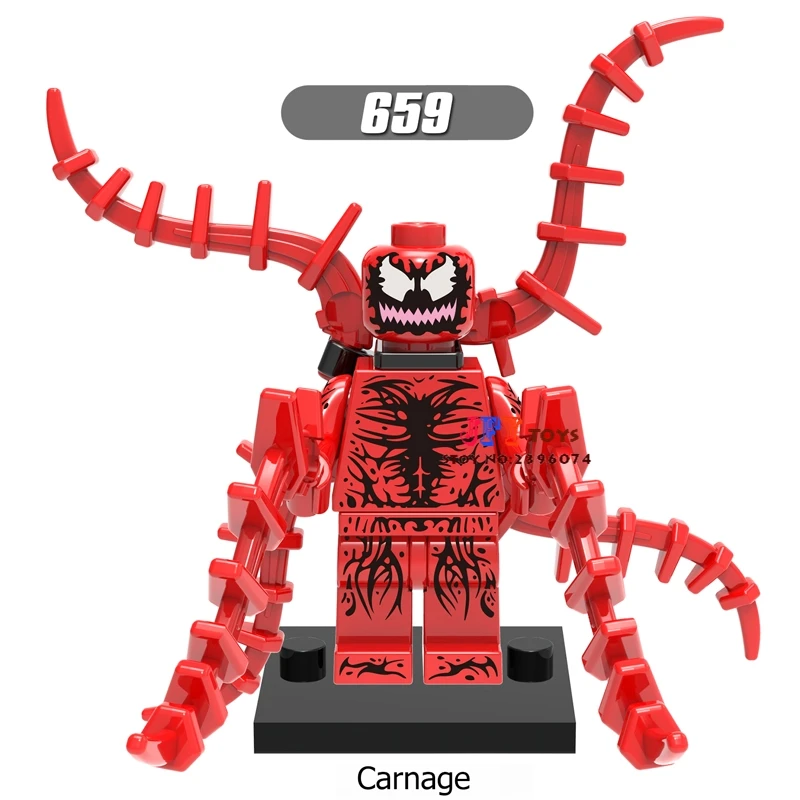 

50pcs super heroes marvel comics model Spider-Man Carnage Venom building block bricks for Gift children toy brinquedos menina