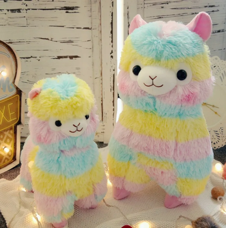 

35CM Rainbow Alpaca Plush Toy Dolls High Quality Soft Cotton Baby Brinquedos Animals For Children Gifts Toys