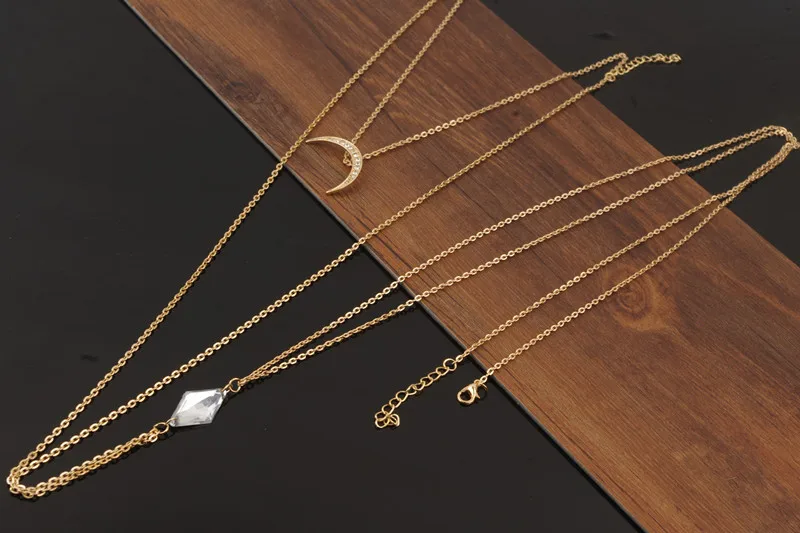 Женские длинные золотистые ожерелья с бусинами в виде Луны|body chain|body jewelry chainwaist beads