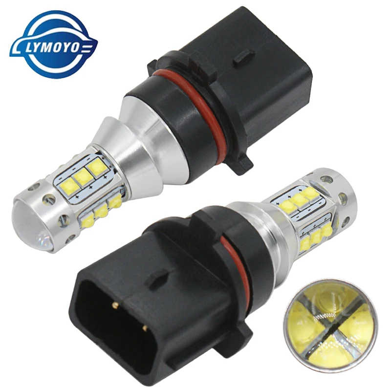 LYMOYO 2 шт. Автомобильный светодиодный P13W PSX26W 80 Вт с чипами CREE 16led автомобильный противотуманный светильник, лампы, задний светильник для вождения автомобиля DRL 12 В, светильник белого цвета