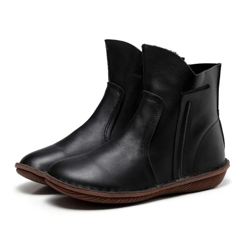 Hovinge Для женщин модные ботинки из натуральной кожи модная обувь молния Дизайн размеры 35–42 осенне-зимний стиль 5062 - Цвет: Черный