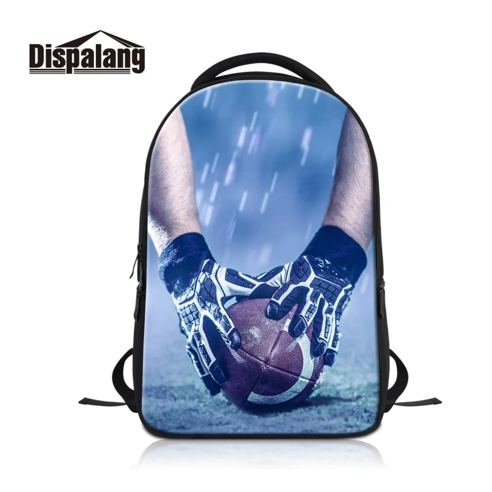 

Dispalang Men's Multi Function Laptop Backpack Unisex Mochila Leisure 3D Rugbyl Printed Designer Vintage Computer Shoulder Bag