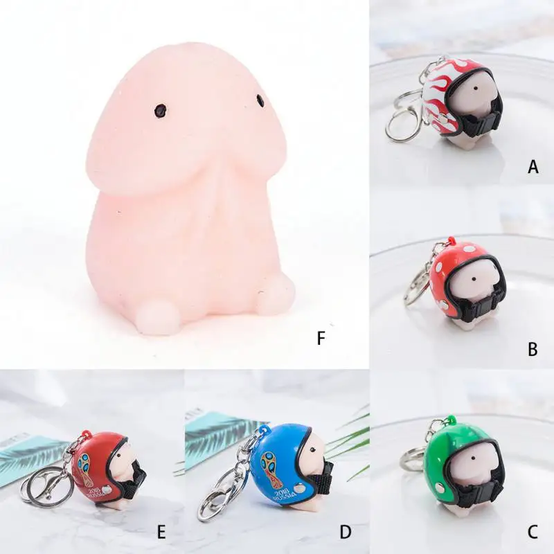 

Cute Cartoon Helmet Keychain Cure Gift Funny Toy Keyring Car Decoration 9449