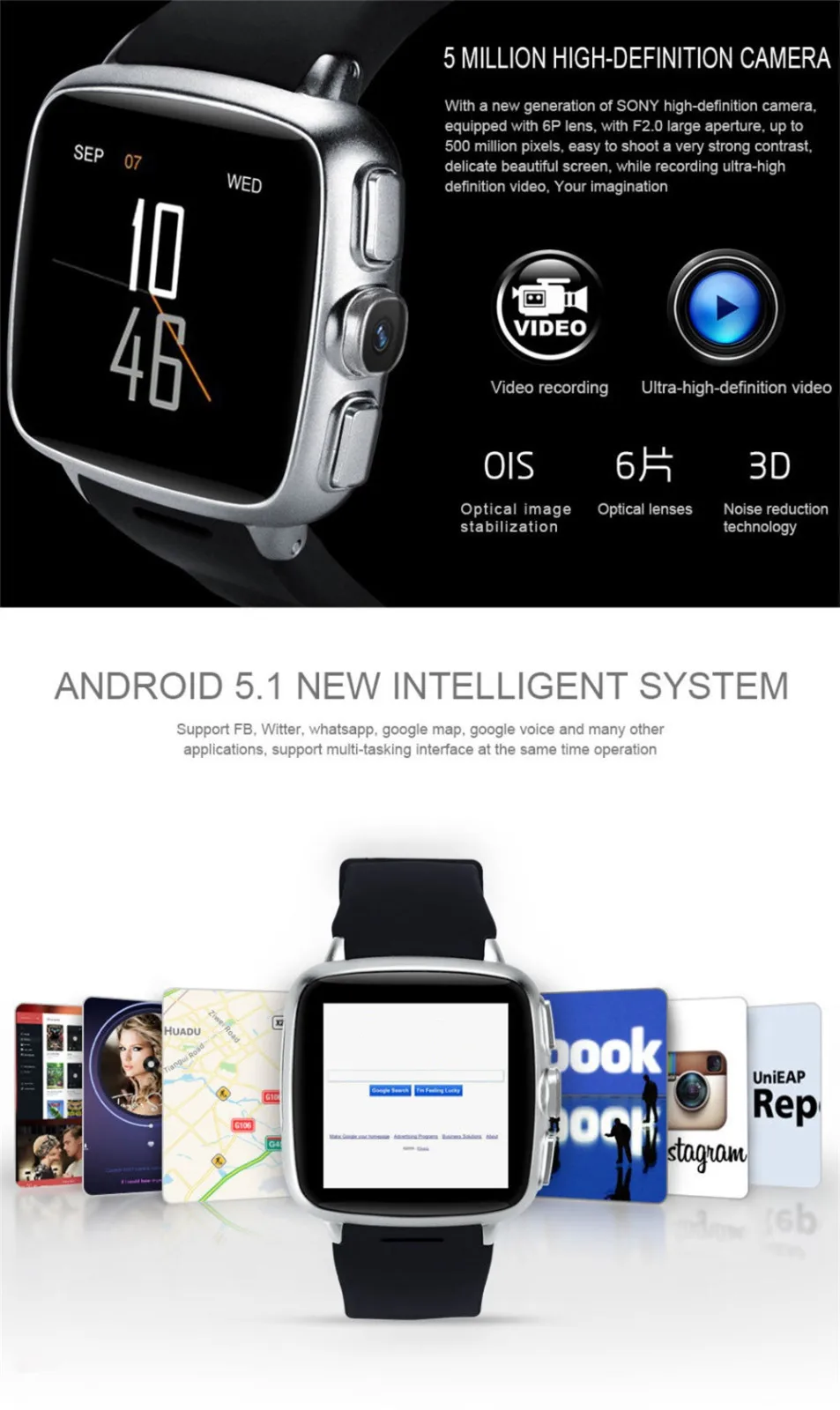 Смарт-часы Z01Fitness Смарт-часы, трекер с камерой поддерживает sim-карты шагомер gps BT Спорт на открытом воздухе часы для Android#20