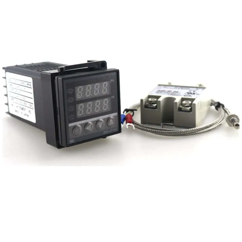 

PID Dual Digital Thermostat Temperature Controller 220V 10A AC REX-C 100 K Thermocouple SSR Programmable Power Free Shipping