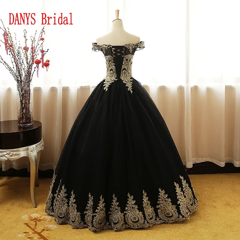 Black Puffy Quinceanera Dresses Girl Princess Ball Gown Plus Size Masquerade Long Prom Sweet Sixteen 16 Dresses for 15 Years