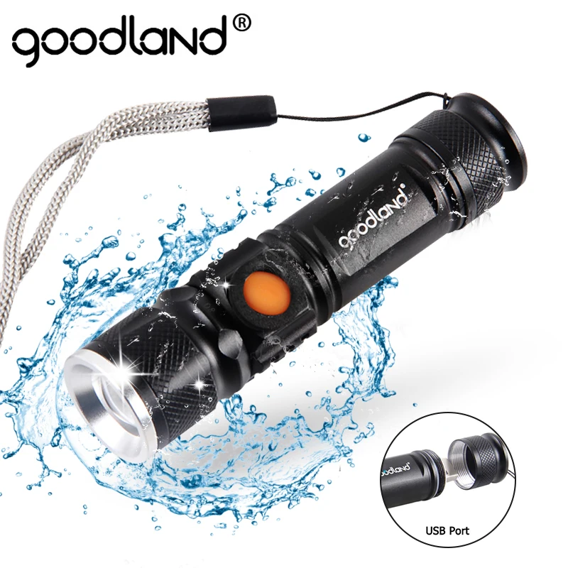 

USB LED Flashlight High Power Rechargeable Torch 2000 Lumens Q5 XML T6 3-Modes Zoomable 16340 18650 Flash Light Lantern