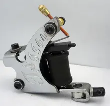 Silver Chrome Tattoo Machine For Beginner Tattoo Apprentice Machine 10 Warps Coil Guns For Liner and Shader Free Shipping