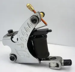 Silver Chrome Tattoo Machine For Beginner Tattoo Apprentice Machine 10 Warps Coil Guns For Liner and Shader Free Shipping
