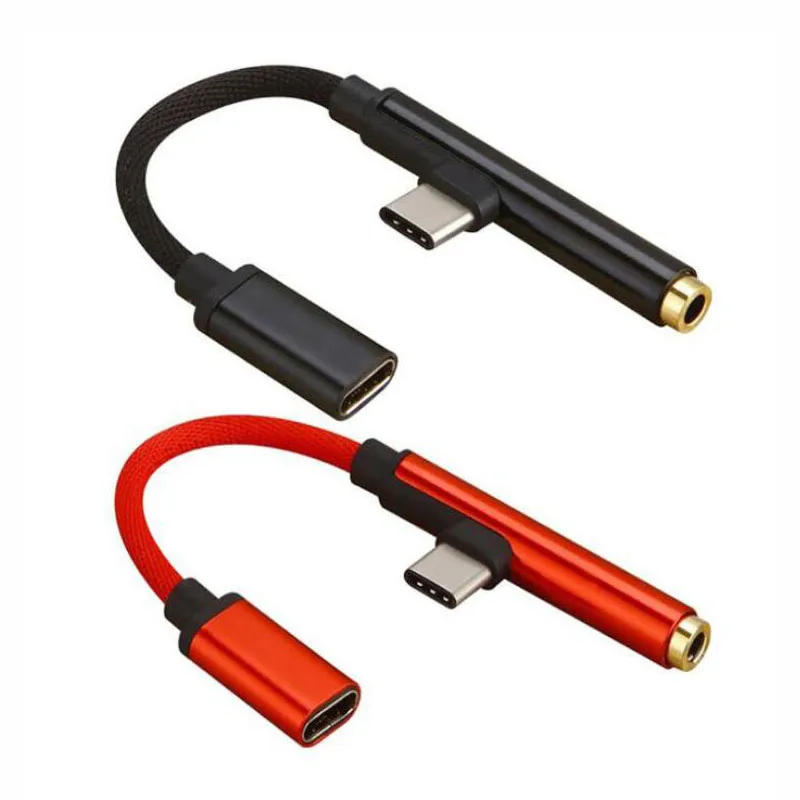 

Type-C to 3.5MM Aux Type C Audio & Charge Adapter Headphone Earphone 2 in 1 USB C To 3.5 AUX jack Earphone Splitter Adapter