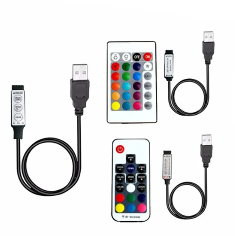 

5V 12V 24V LED Strip light RGB USB IR RF Remote Controller 3 Key 17 Key 24 Key Remote Wireless Dimmer for 3528 5050 LED LIGHT