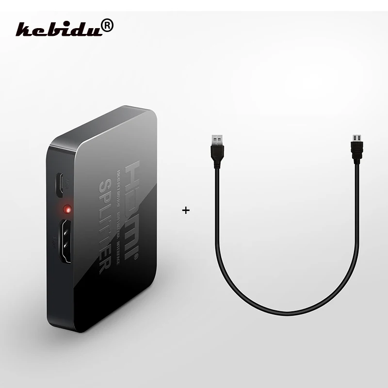 

kebidu HDCP 4K HDMI Splitter Full HD 1080p Video HDMI Switch Switcher 1X2 Split 1 in 2 Out Amplifier Dual Display For PS3 HDTV
