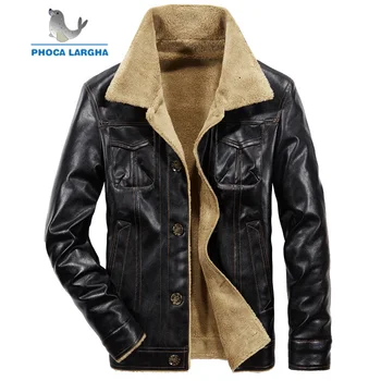 

2018 New PU Leather Jacket Streetwear Men's Leather Jacket Clothes Warmed fleece motorcycle Leather Jacket Fashion Casual Coat