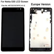 Original Display For Microsoft Nokia Lumia 535 N535 LCD Screen Touch Digitizer With Frame Full Assembly Europe Version CT2S1973