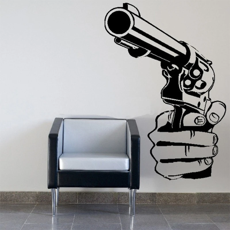 Gun Shooting Wall Art Sticker Decal Diy Home Decoration Decor Wall