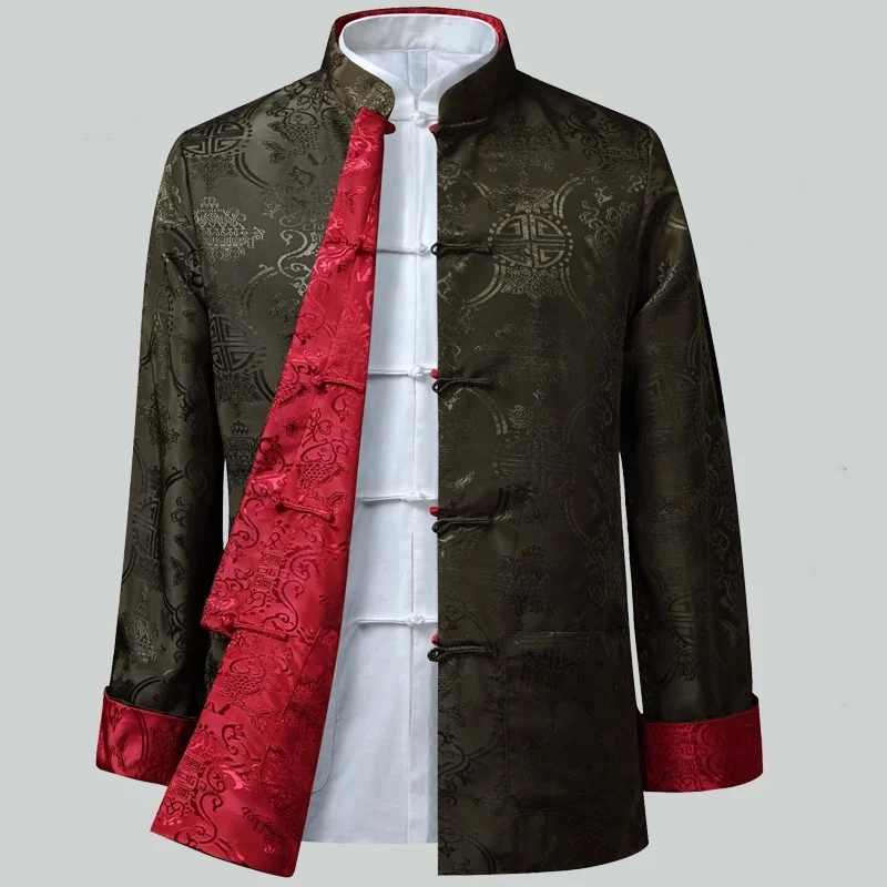 Mens chinese jackets shanghai tang traditional chinese clothing for men kung fu uniform traditional clothing Q126