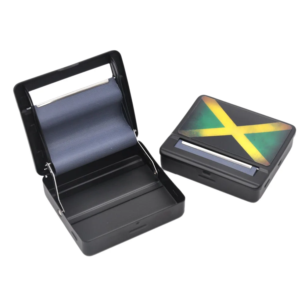  HORNET Black Metal Rolling Machine Case Storage Case For 70MM Paper Cigarette Roller Tobacco With S
