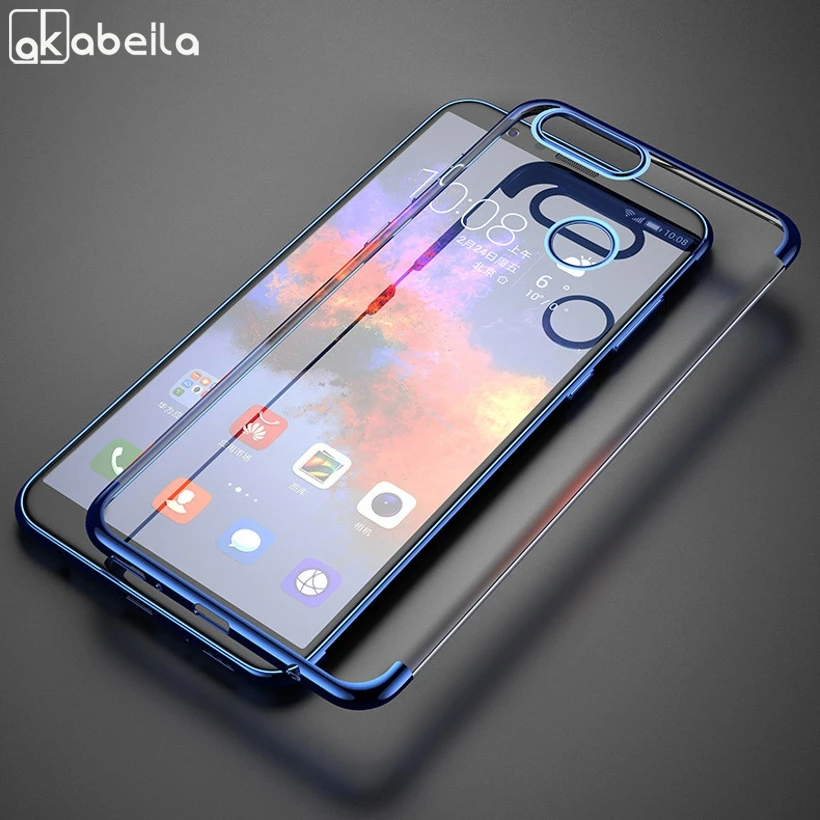 

Silicone Case For Huawei Honor 9 Lite Honor 10 V10 8 7X 7C 7A Pro P smart Y7 Prime 2018 Y9 Y6 2017 Plated Shining Covers Coque