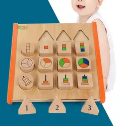 Детские раннего обучения деревянный пазл, игрушки математические развитие ума фракция доска дети пазл развивающий игрушки