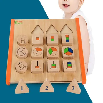

Baby Early Learning Wood Puzzle Toys Mathematical Development Intelligence Fraction Board Kids Education Puzzle Toys