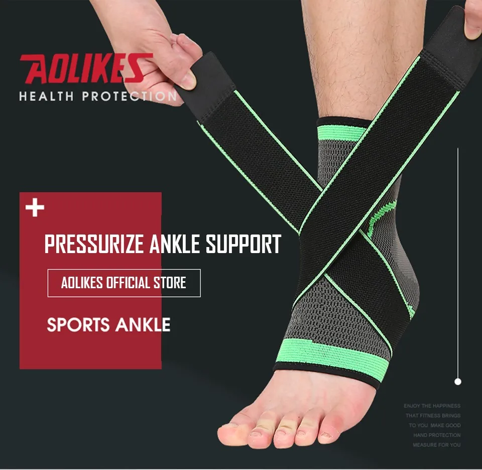 3D Weaving Elastic Nylon Ankle Support Strap Brace Sadoun.com