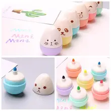 6 шт., креативная мультяшная цветная ручка, набор текстовыделителей, яйцо овальной формы, странная флуоресцентная Акварельная ручка, сделай сам, ручка с граффити