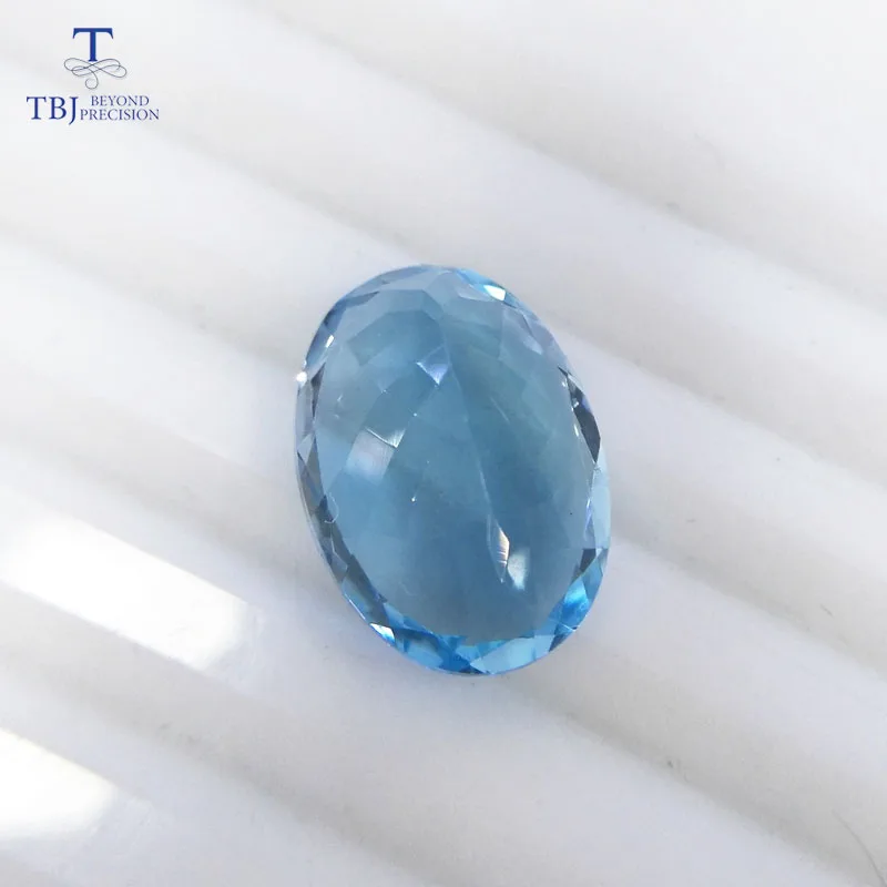 Tbj natural sky topaz ov13*18 ard 13.9ct for silver or gold jewelry mounting 100% natural sky topaz loose gemstones