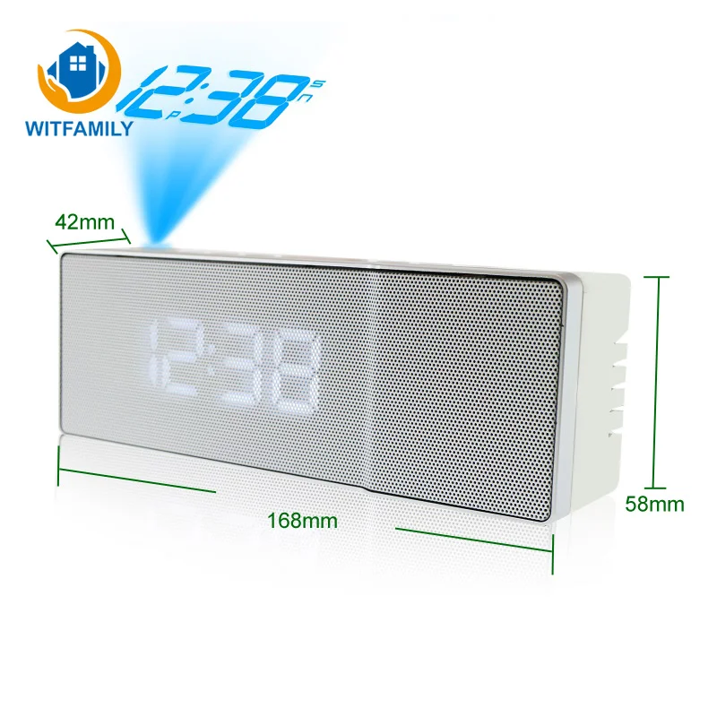 Multi-function Radio Time Projection LED Snooze Alarm Clock Bedroom Bed Home Living Room Decoration Countertop Electronic Clock