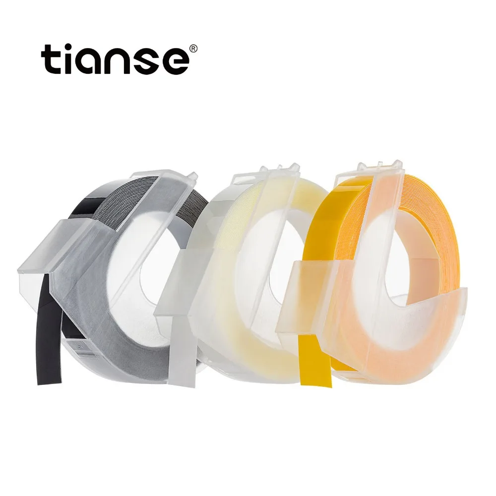

Tianse Label Tape For Dymo 3D Plastic Embossing Tape for Label Maker PVC LABEL Compatible DYMO M1011 1610 1595 1540