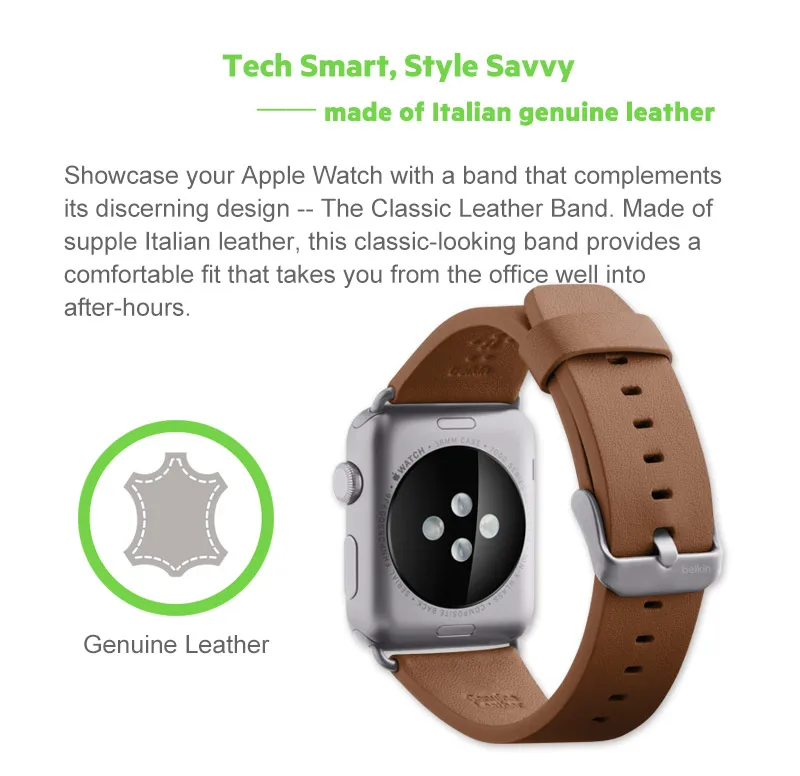 belkin classic leather band for apple watch