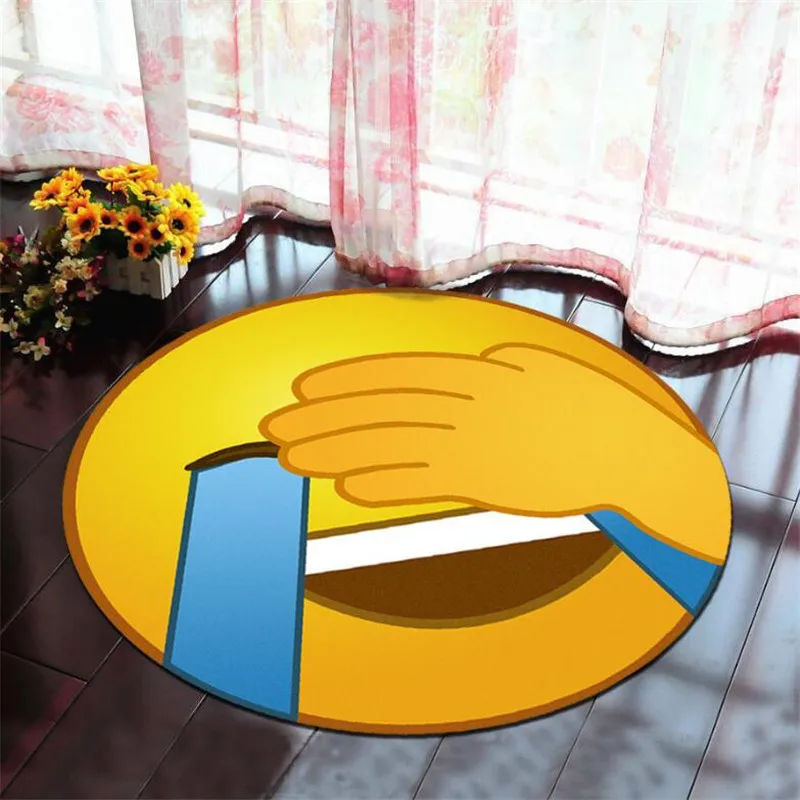 Round Carpet Funny Emoji Printed Soft Carpets Anti-slip Rugs Cartoon Computer Chair Mat Floor Mat for Home Kids Room Round Carpet Funny Emoji Printed Soft Carpets Anti-slip Rugs Cartoon Computer Chair Mat Floor Mat for Home Kids Room