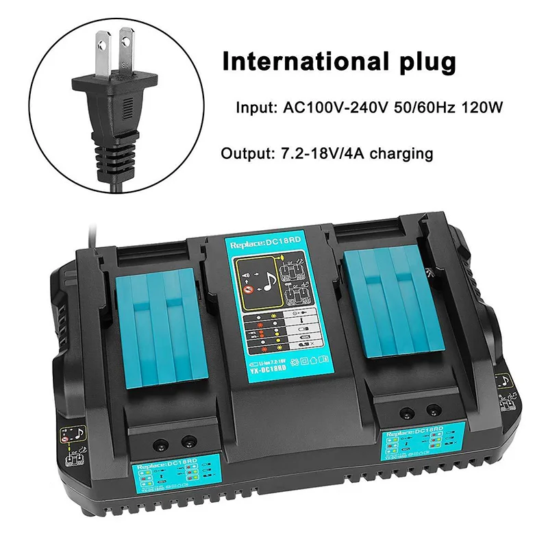 

New Dual Charger 14.4-18V DC18RC Fast Charging Fit for Makita Battery SF66