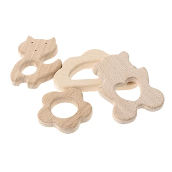 

Baby Wooden Teething Relief Toy Nature Organic Cloud Baby Nursing Holder Teether