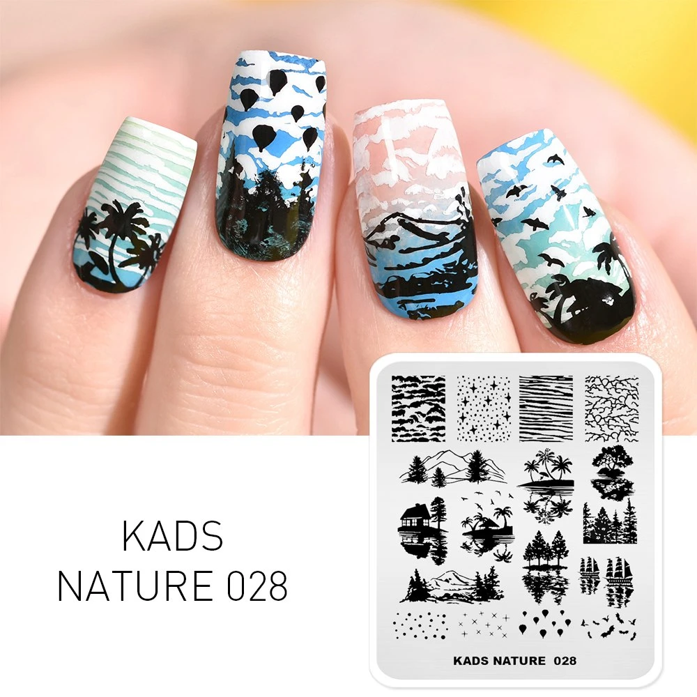 Nail Stamping Plates Hawaii Tree Sea Mountain Nail Art Stamp Template  Stencil Plate Manicure Nails Tools Stainless Steel|Nail Art Templates| -  AliExpress