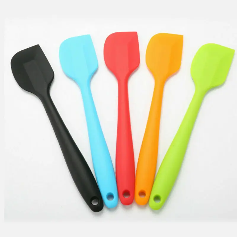 

Kitchen Mini Small Silicone Soup Spoons Cake Cream Baking Spatula Heat Reistant Icing Spoon Scraper Brush Butter Baking Tool