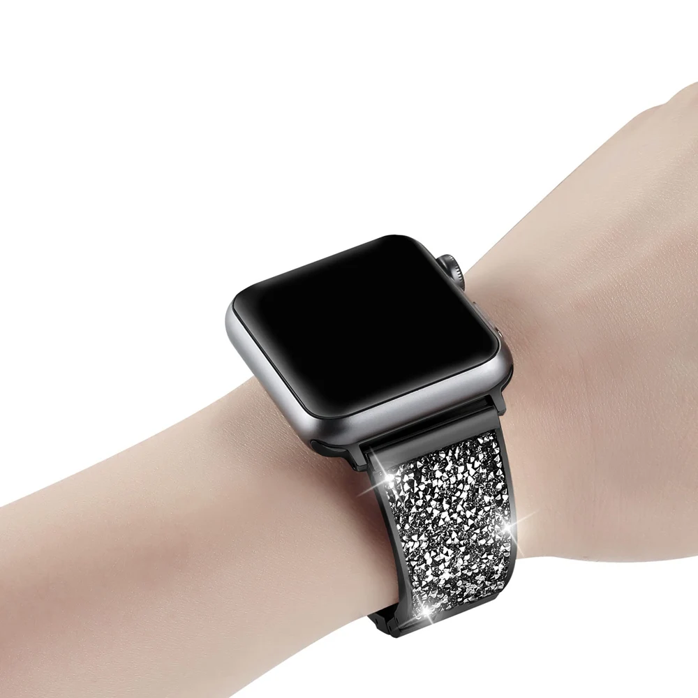 URVOI link Браслет для Apple Watch series 5 4 3 2 1 ремешок iwatch 40 мм 44 Роскошный Блестящий Цирконий