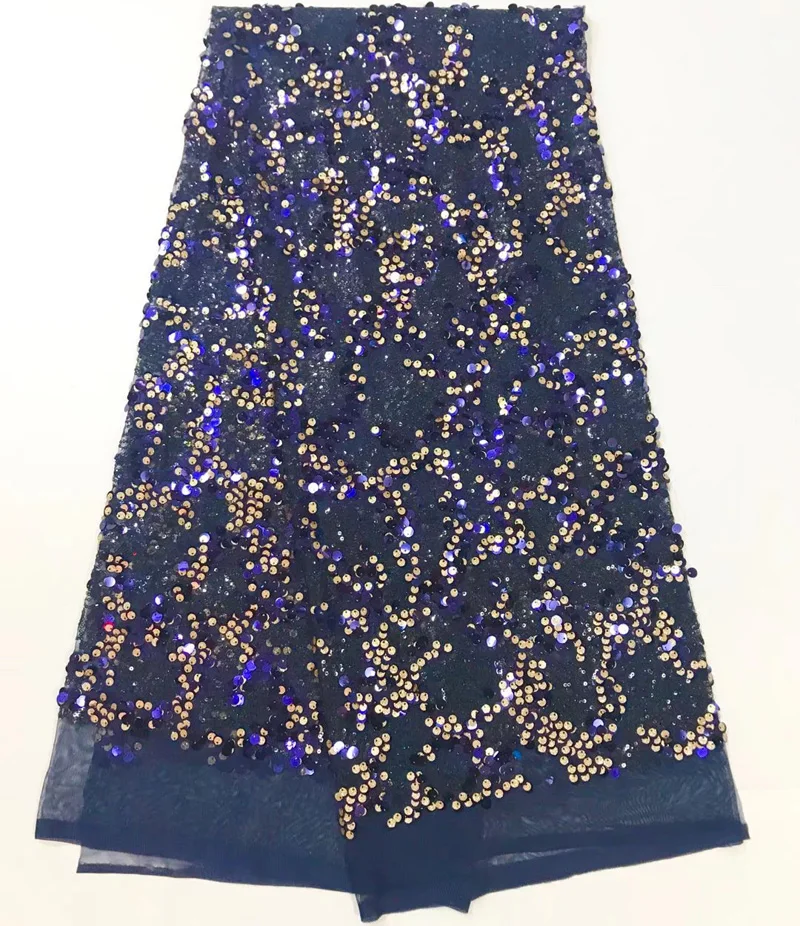 5 ярдов/шт) блестящая французская чистая кружевная ткань бирюзового синего цвета, африканская кружевная ткань с блестками для создания привлекательного праздничного платья FJY109