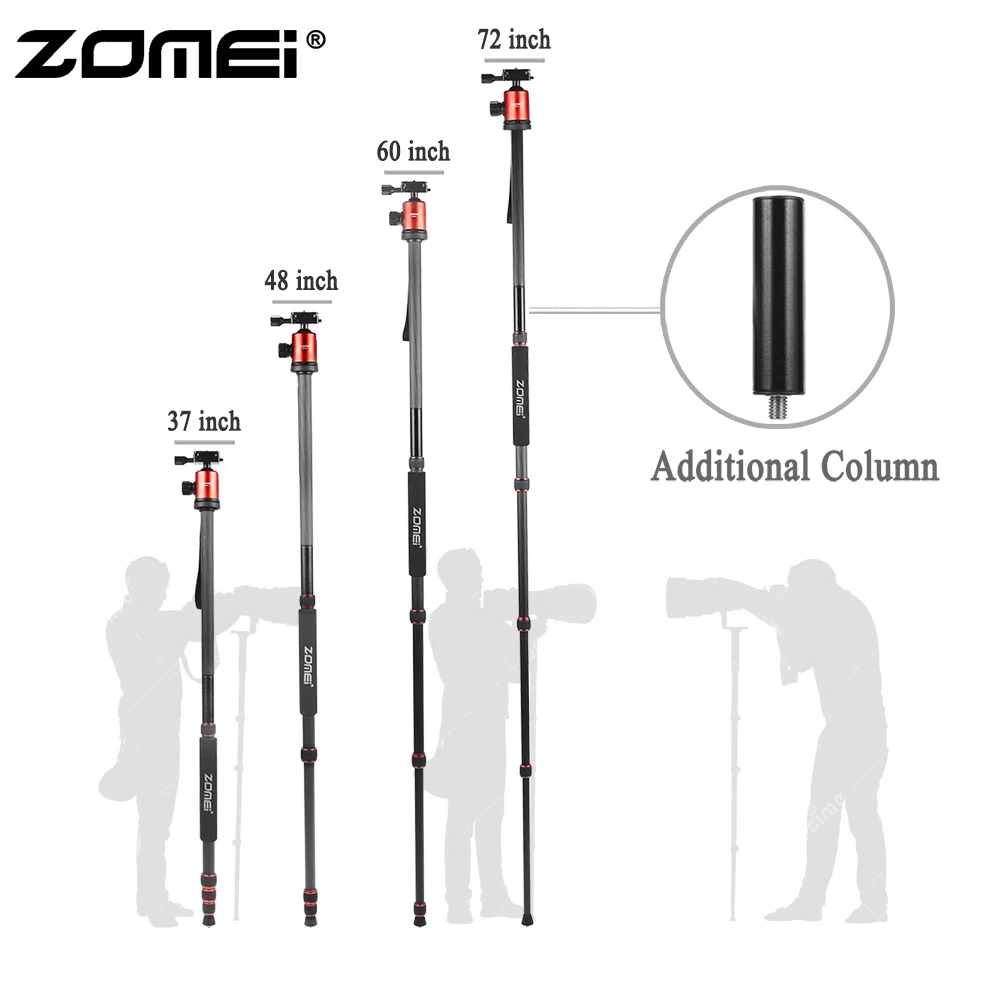 ZOMEI Z818C штатив для камеры и монопод дорожный штатив из углеродного волокна с шаровой головкой 360 градусов и сумкой для цифровой камеры SLR DSLR