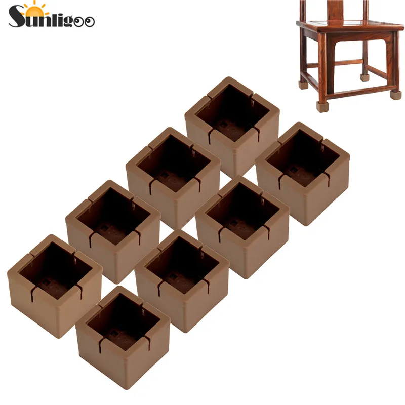 

Sunligoo New 8 Pcs Square Chair Leg Pads Protection Furniture Floor Protectors Table Leg Covers Caps Anti-slip Prevent Scratches