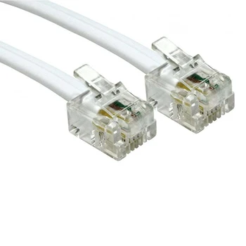 

5m Long RJ11 To RJ11 Cable Lead 4 Pin ADSL DSL Router Modem Phone 6p4c - WHITE